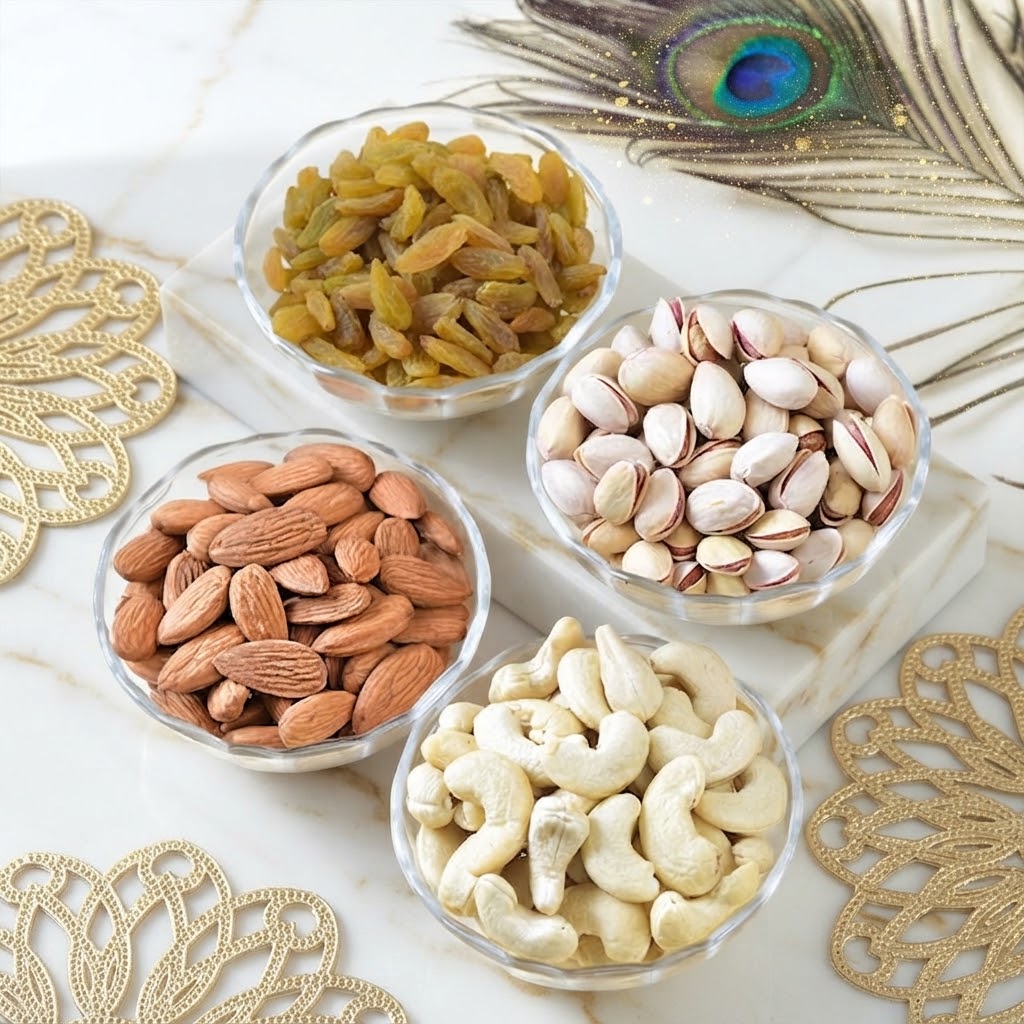 Togetherness Rakhi Set For Bhaiya, Bhabhi & Kids With Dry Fruit & Nuts