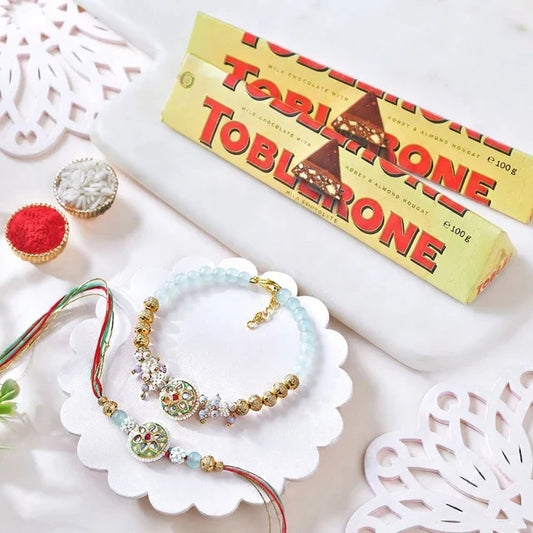 Forever Bond Bhaiya Bhabhi Rakhi Set With Toblerone Chocolate