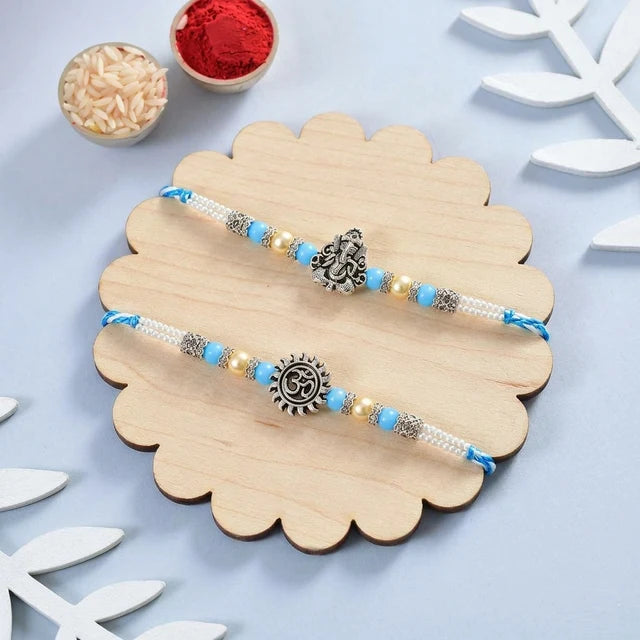 Sacred Ganesha & Surya Rakhi Set