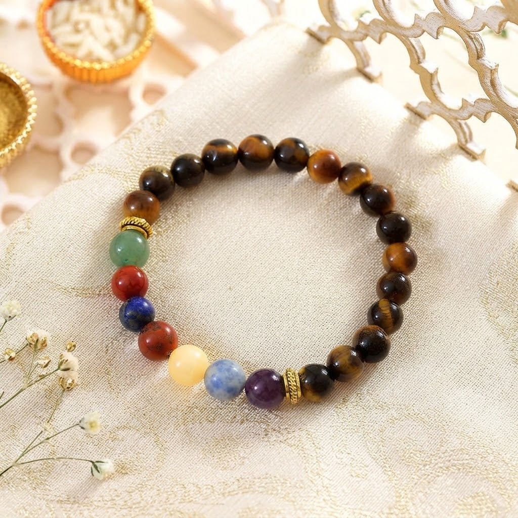 Tiger Stone Protection Rakhi with Sweets Combo