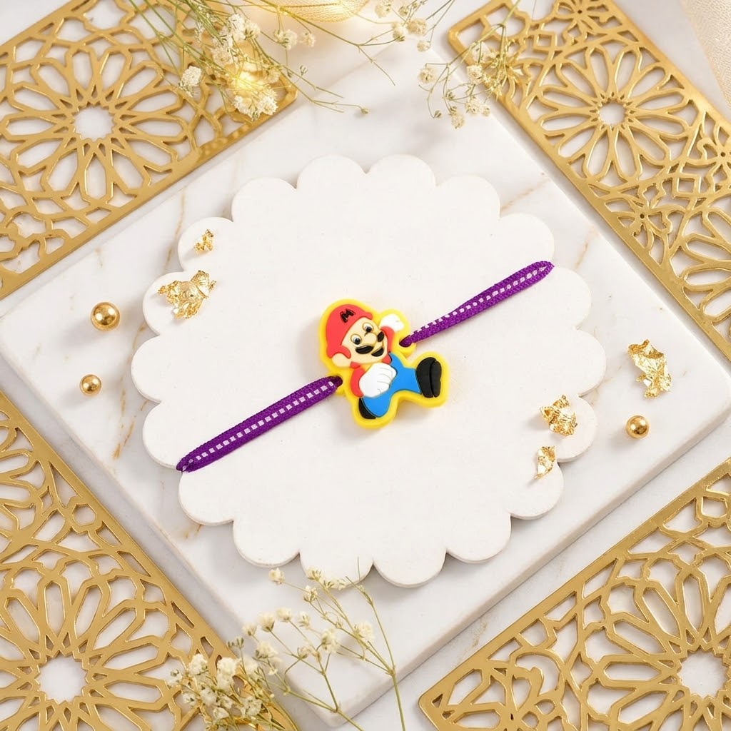 Mario Adventure Rakhi With Ferrero Rocher Chocolate