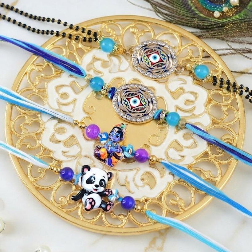 Togetherness Rakhi Set For Bhaiya, Bhabhi & Kids With Dry Fruit & Nuts