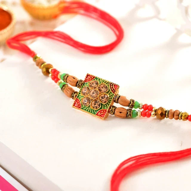 Royal Rajasthani Heritage Rakhi With Kaju Katli