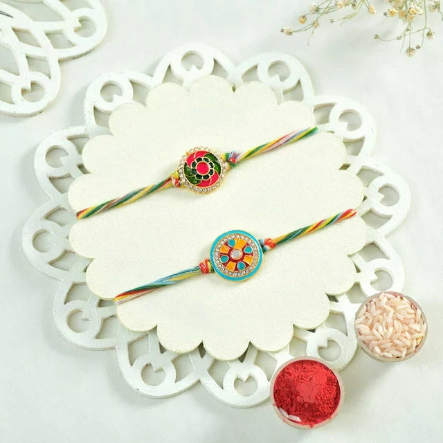 Set of 2 Modern Rakhi With Assorted Nuts