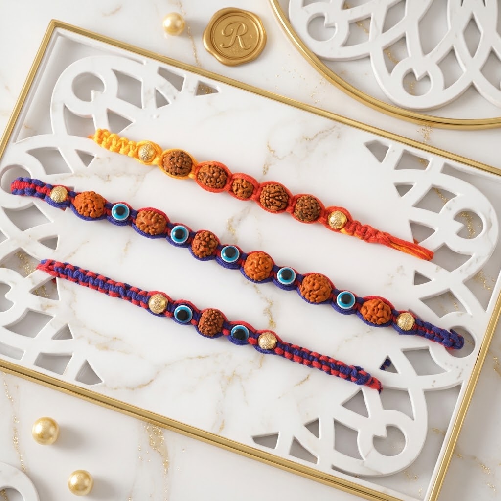 Rudraksha Heritage Rakhi Trio