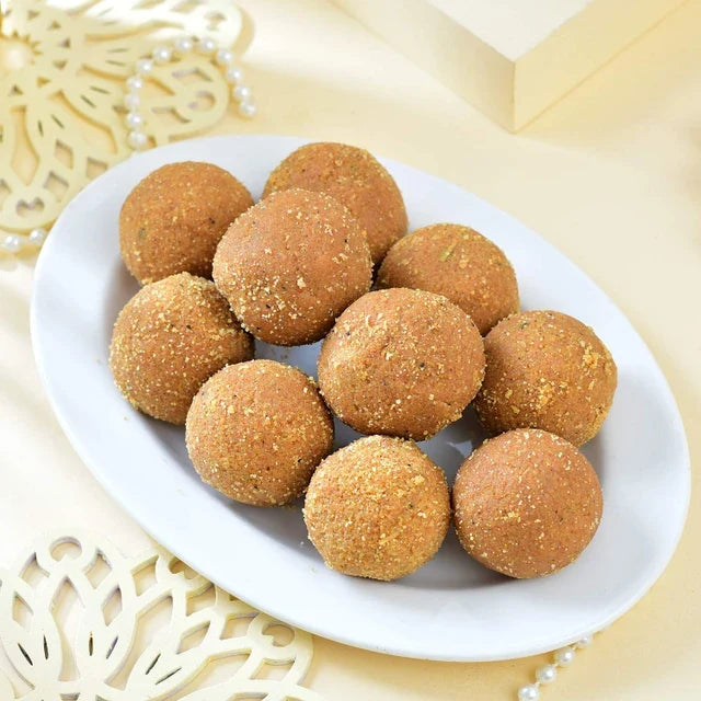Protective Evil Eye Rakhi with Besan Laddu