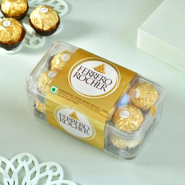 Turquoise Royale Rakhi Set  With Besan Laddu & Ferrero Rocher