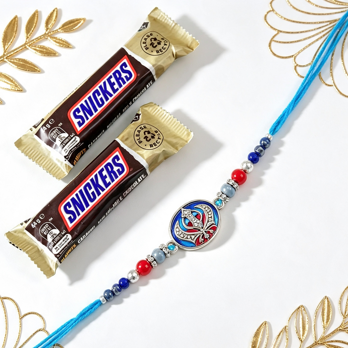 Eternal Amrit Khanda Sahib Rakhi with Snicker Chocolates