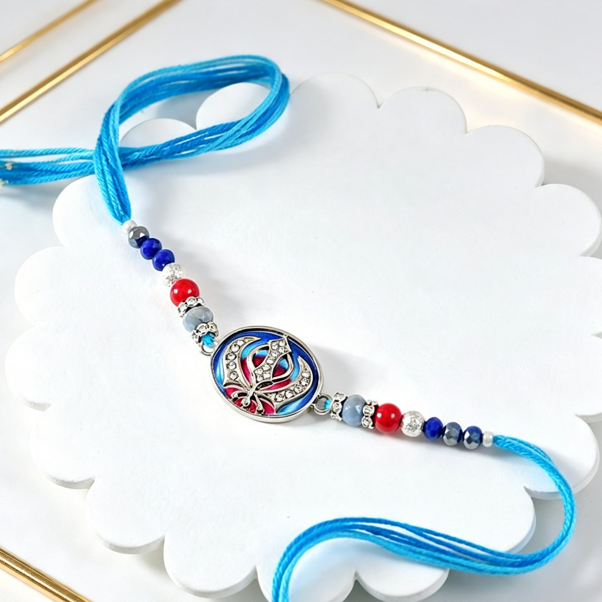 Eternal Amrit Khanda Sahib Rakhi with Snicker Chocolates