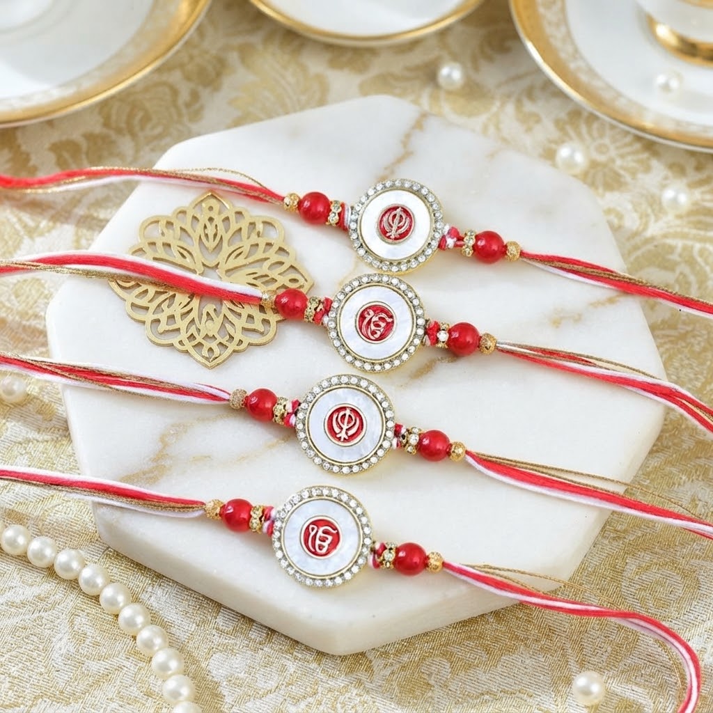 4 Piece Sacred Punjabi Rakhi Fruit & Nut Hamper