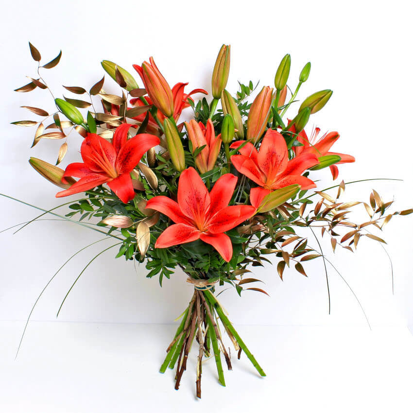 FESTIVE RED LILIES