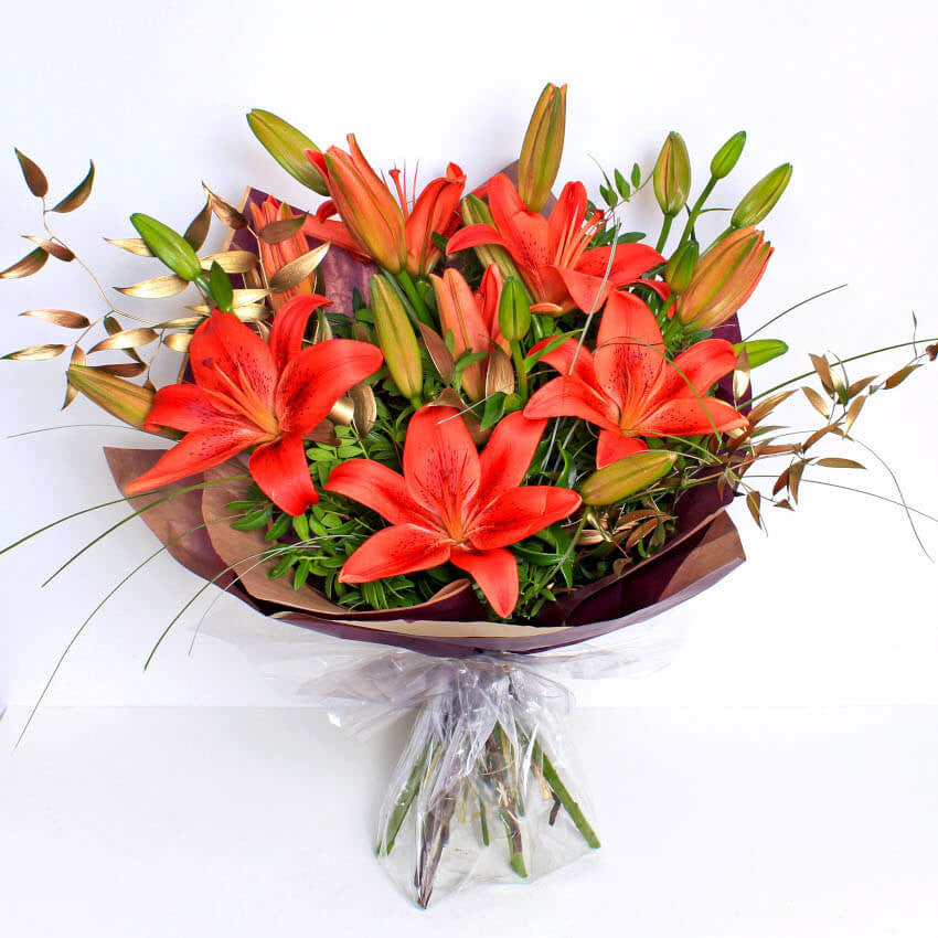 FESTIVE RED LILIES