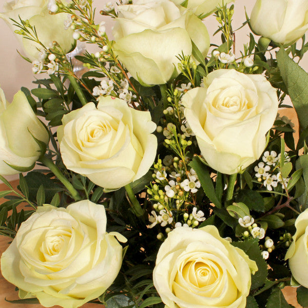 Luxury Dozen White Roses